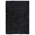 Tapis salon noir Shaggy à poils longs NAVARRA
