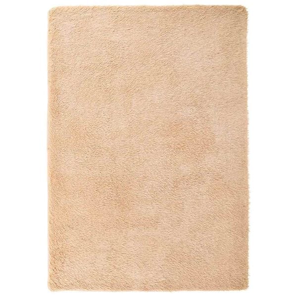 Tapis salon beige Shaggy à poils longs NAVARRA