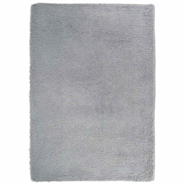 Tapis salon gris clair Shaggy à poils longs NAVARRA