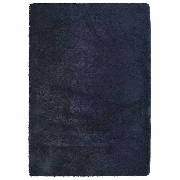 Tapis salon bleu marine Shaggy à poils longs NAVARRA
