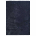 Tapis salon bleu marine Shaggy à poils longs NAVARRA