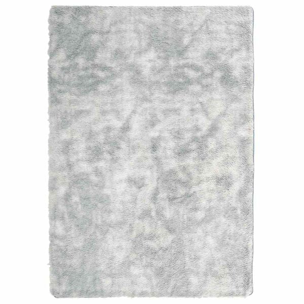 Tapis salon gris argenté Shaggy à poils longs NAVARRA