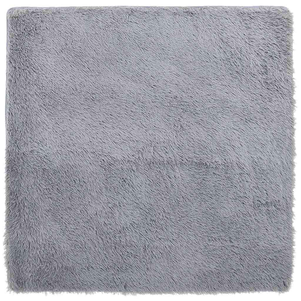 Tapis salon gris clair Shaggy à poils longs NAVARRA