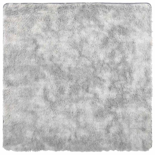 Tapis salon gris argenté Shaggy à poils longs NAVARRA
