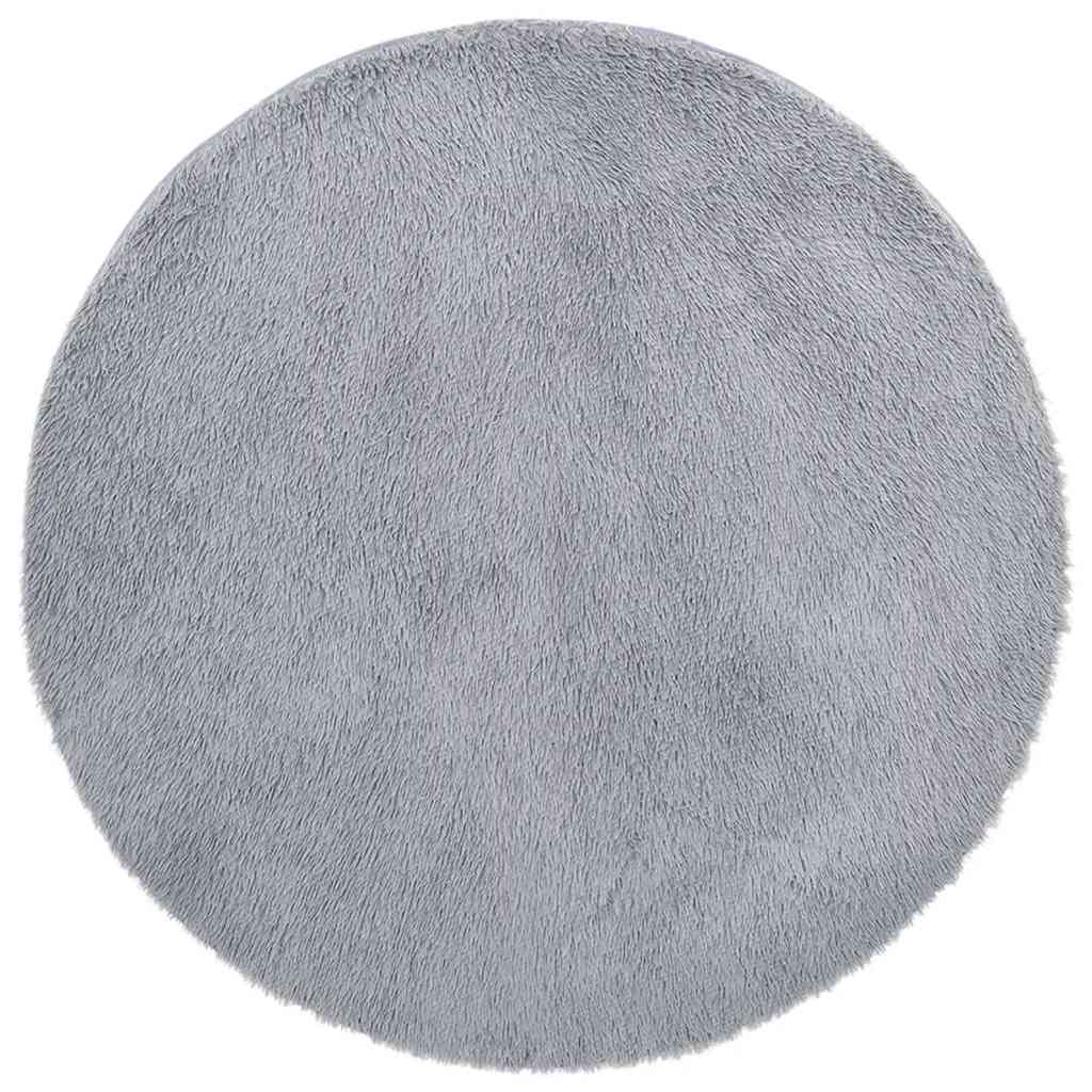 Tapis salon gris clair Shaggy à poils longs NAVARRA