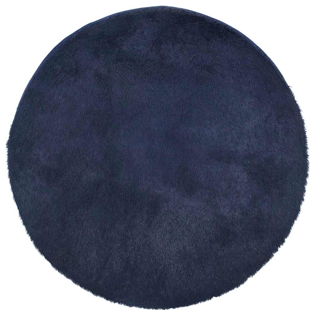 Tapis salon bleu marine Shaggy à poils longs NAVARRA