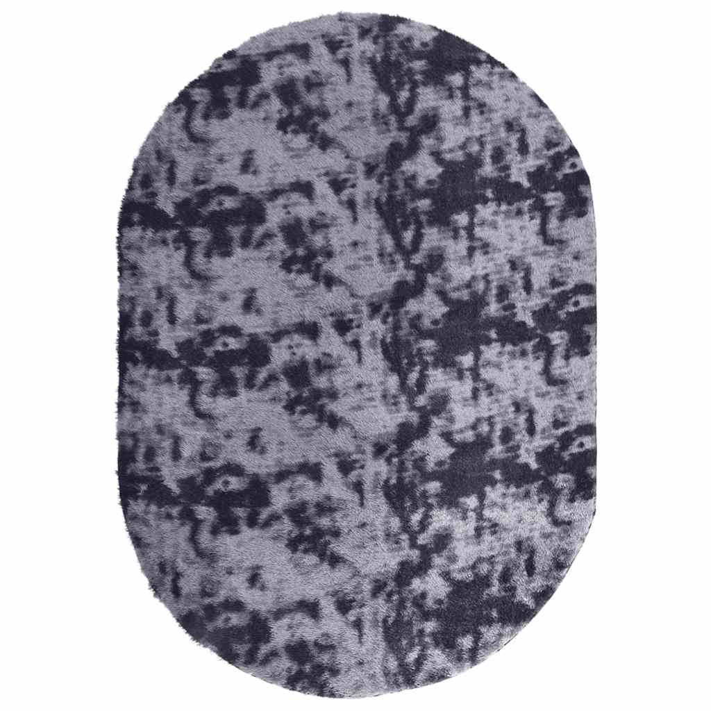 Tapis salon gris foncé Shaggy à poils longs NAVARRA