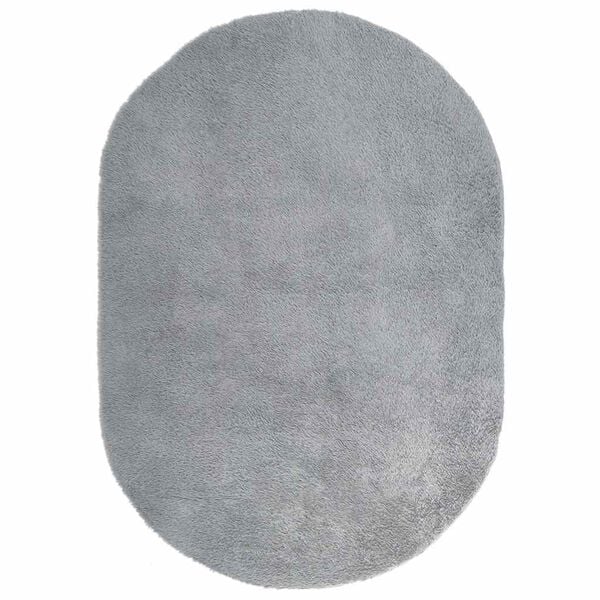 Tapis salon gris clair Shaggy à poils longs NAVARRA
