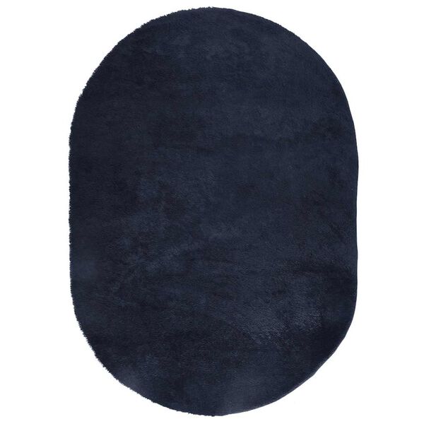 Tapis salon bleu marine Shaggy à poils longs NAVARRA