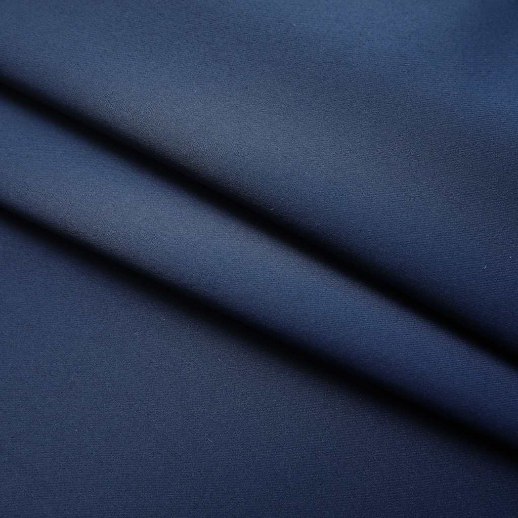 Rideaux occultants aspect lin bleu