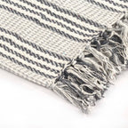 plaid canapé coton à chevrons gris & blanc