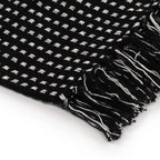 plaid canapé coton à chevrons noir