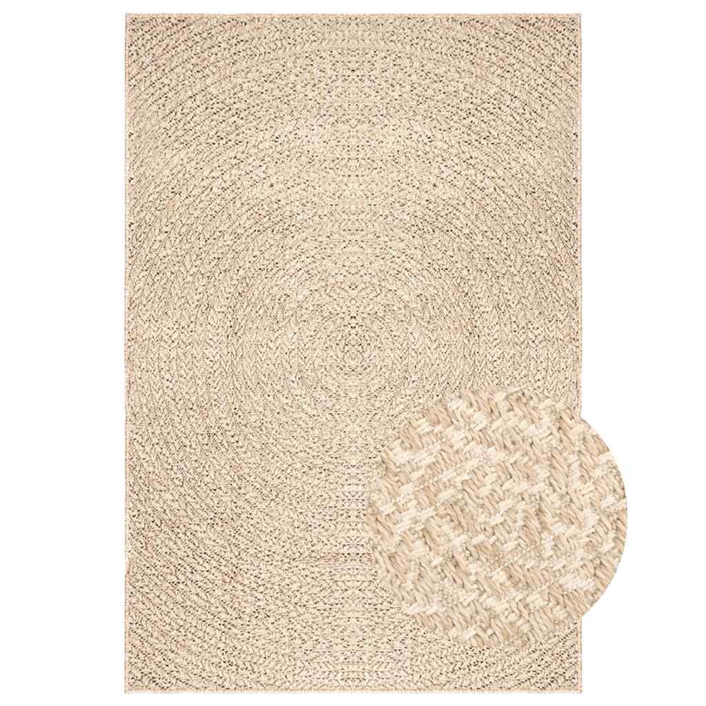 tapis tissé rond beige ZIZUR pour salon