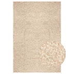 tapis tissé rond beige ZIZUR pour salon