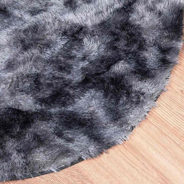 Tapis salon gris foncé Shaggy à poils longs NAVARRA