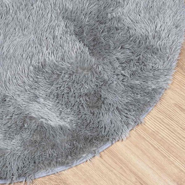 Tapis salon gris clair Shaggy à poils longs NAVARRA