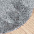 Tapis salon gris clair Shaggy à poils longs NAVARRA