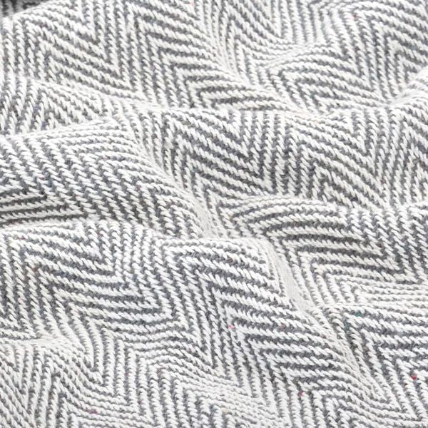 plaid canapé coton à chevrons gris