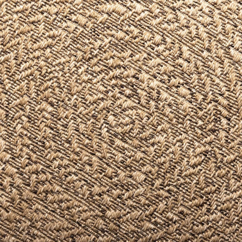 tapis tissé marron  design cercle ZIZUR pour salon