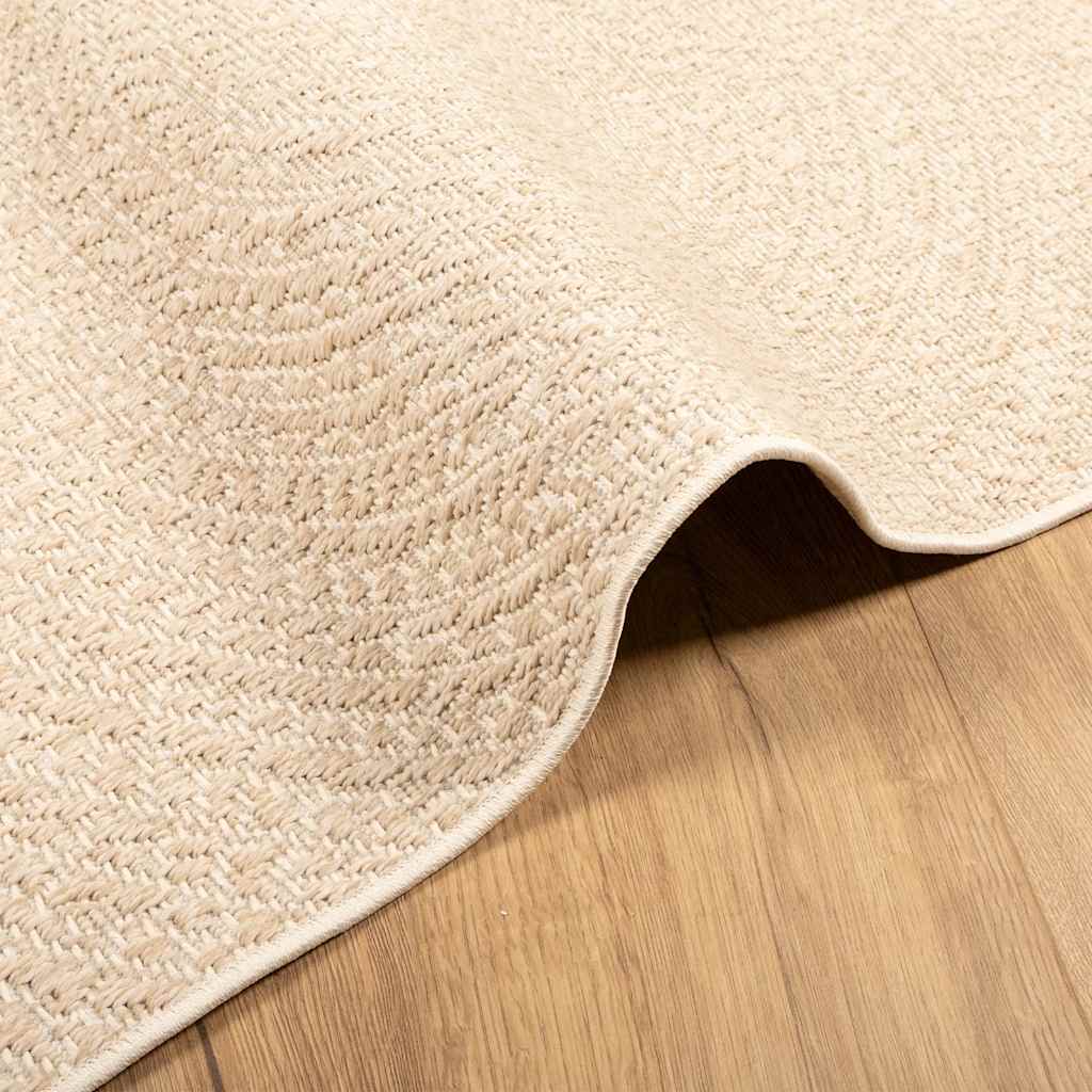tapis tissé rond beige ZIZUR pour salon