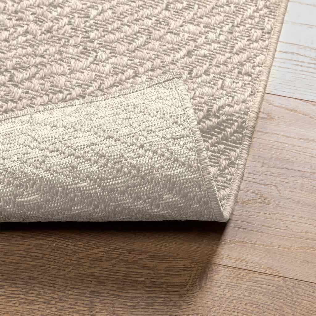tapis tissé design cercle crème ZIZUR pour salon