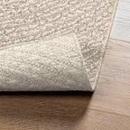 tapis tissé design cercle crème ZIZUR pour salon