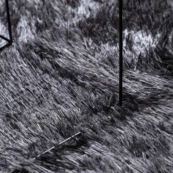 Tapis salon gris foncé Shaggy à poils longs NAVARRA