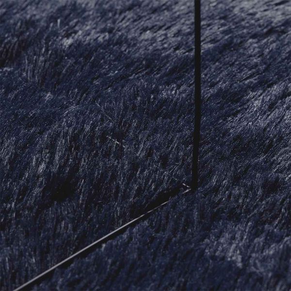 Tapis salon bleu marine Shaggy à poils longs NAVARRA
