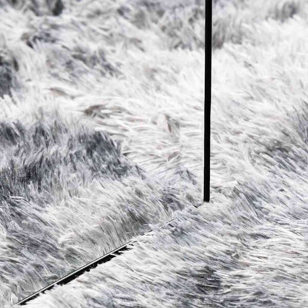 Tapis salon gris argenté Shaggy à poils longs NAVARRA