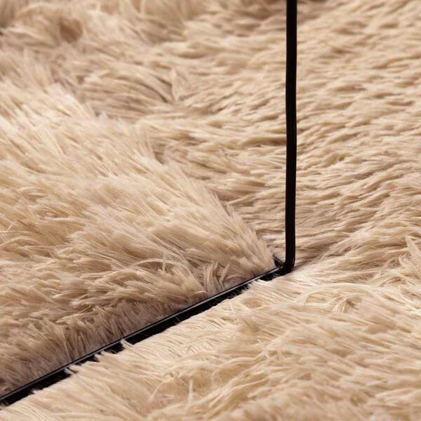 Tapis salon beige Shaggy à poils longs NAVARRA