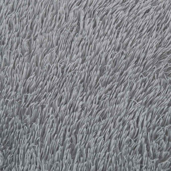 Tapis salon gris clair Shaggy à poils longs NAVARRA