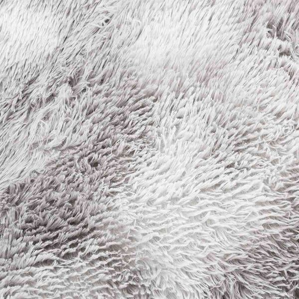Tapis salon gris argenté Shaggy à poils longs NAVARRA