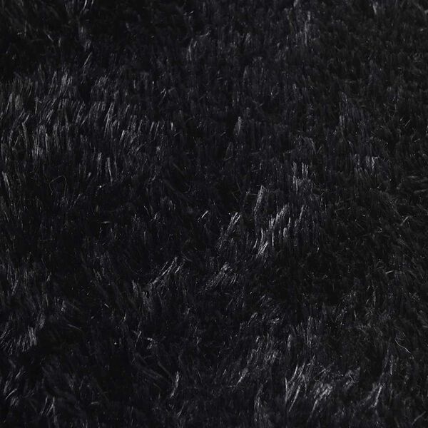 Tapis salon noir Shaggy à poils longs NAVARRA